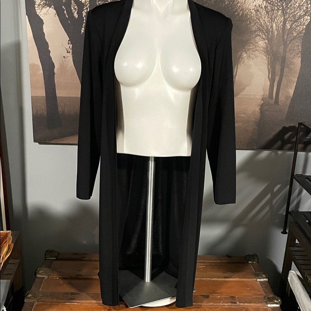 Fiorina Black Open Front Cardigan - L